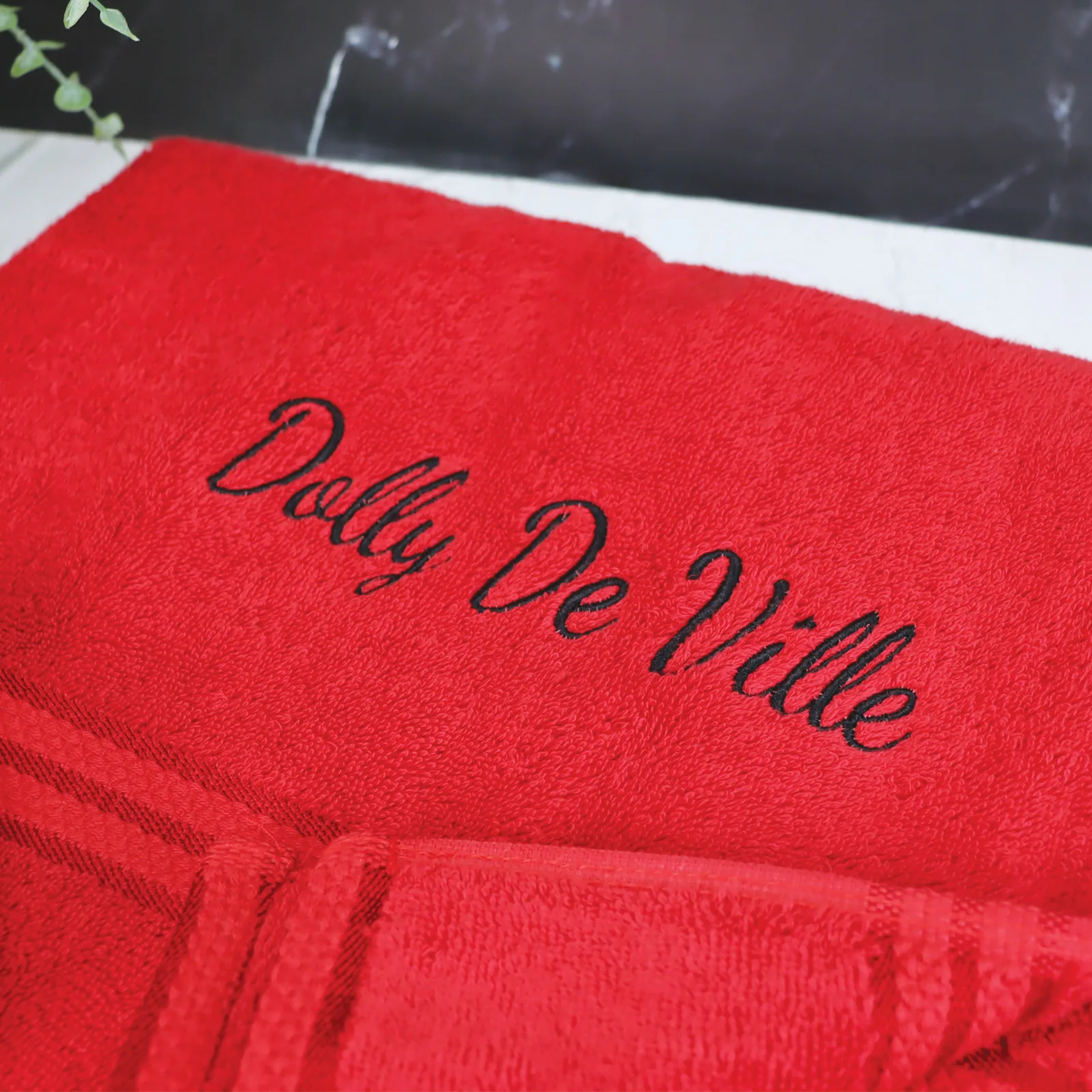 Cherry Embroidered Bath Towel