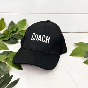 Full Panel Black Snapback Cap with Embroidery