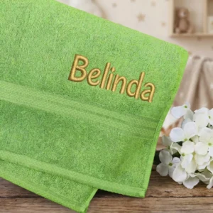 Lime Green Embroidered Bath Towel