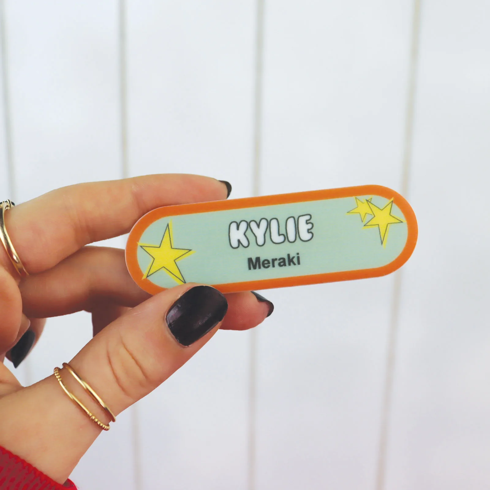 Retro Name Badge Stars