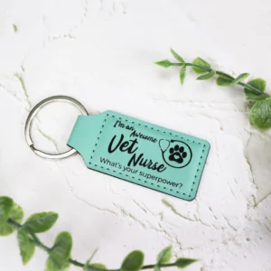 Vet Nurse Personalised Vegan Leather Keychain