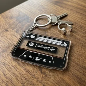 Mixtape keychain with spotify code