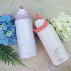 Birth Flower 1L Personalised Drink Bottle