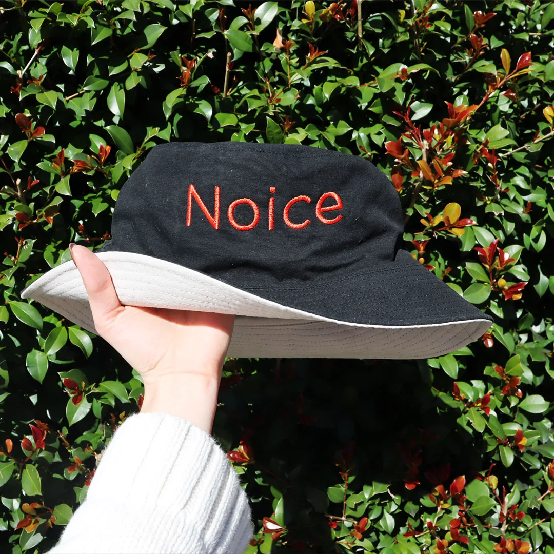 Two Toned Adult Embroidered Bucket Hat