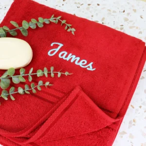 Cherry embroidered bath towel