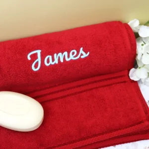 Cherry Embroidered Bath Towel