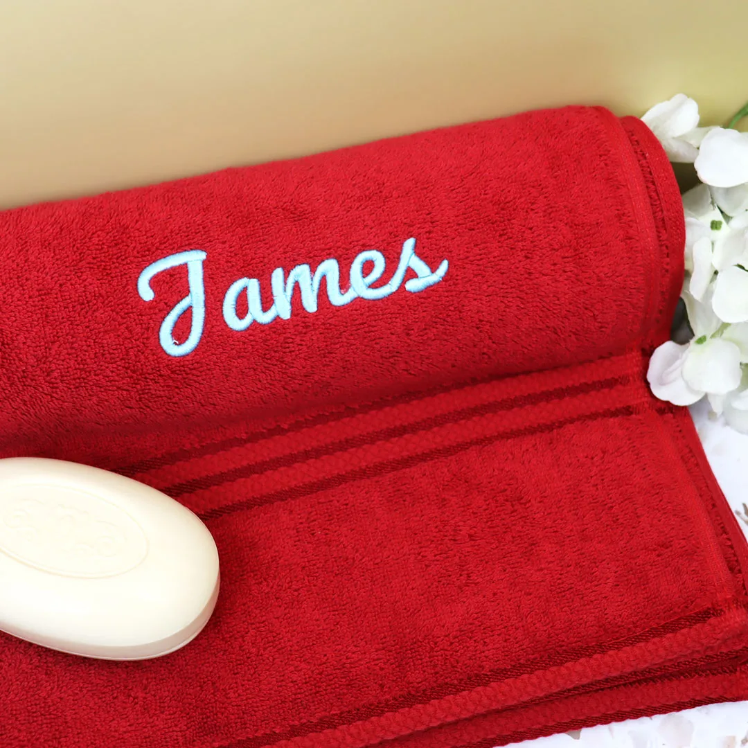 Cherry Embroidered Bath Towel