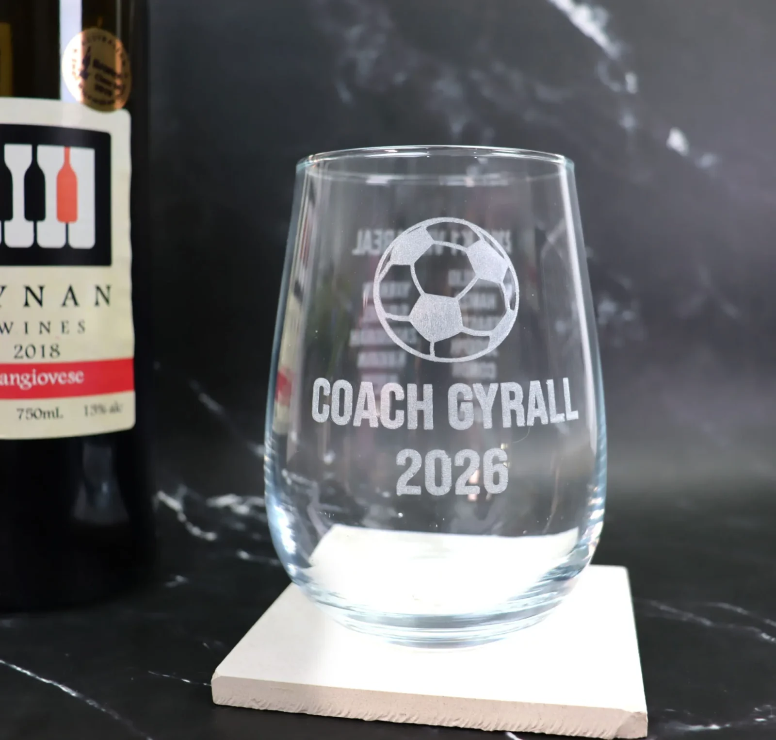 Coach-Stemless-Wine-Glass