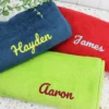 Kid's embroidered bath towels