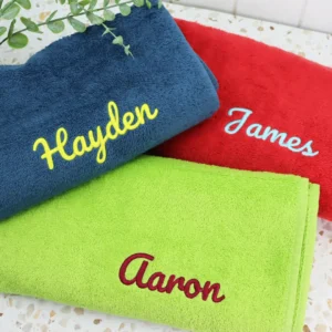 Kid's Embroidered Bath Towels