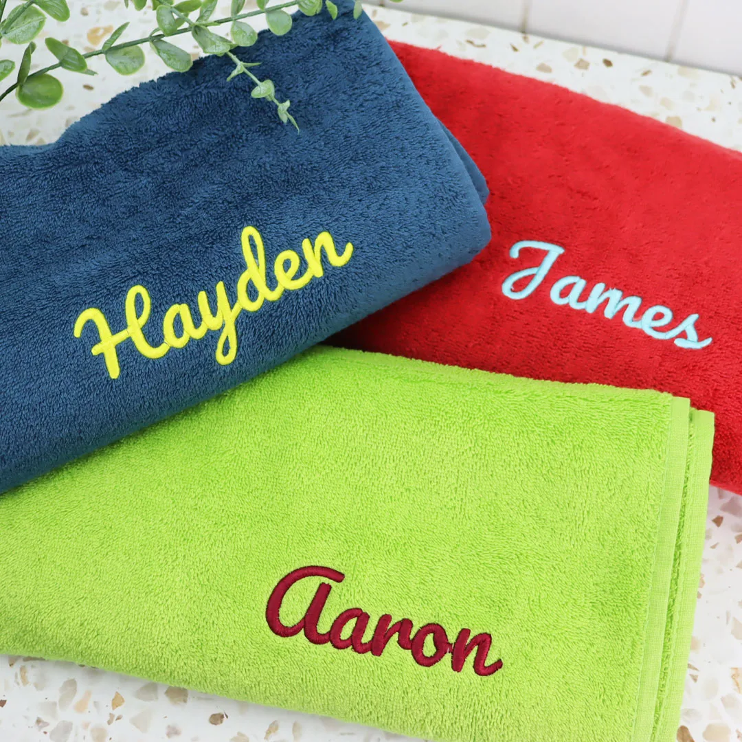 Kid's Embroidered Bath Towels