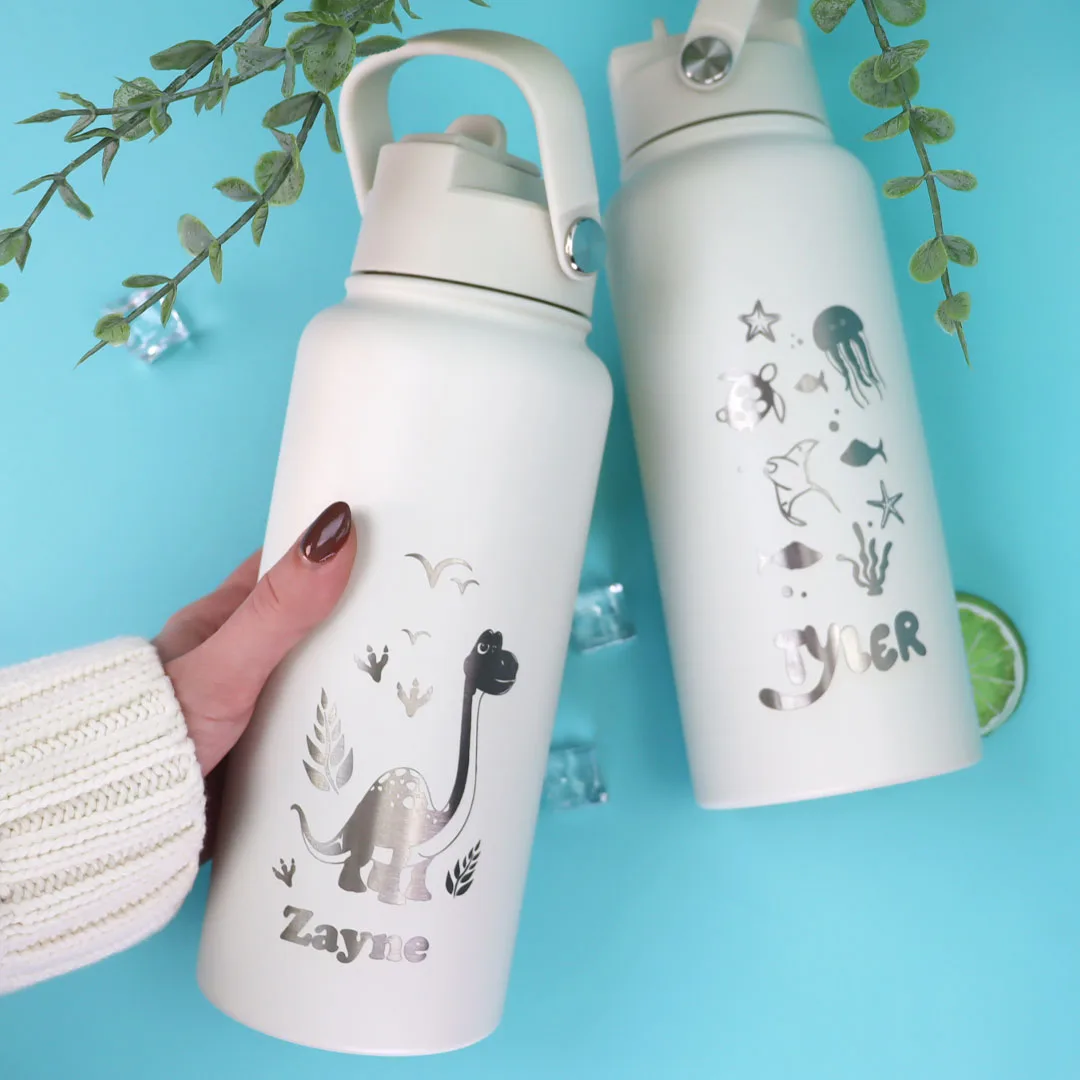 Kids Personalised Pastel 1 Litre Themed Drink Bottle