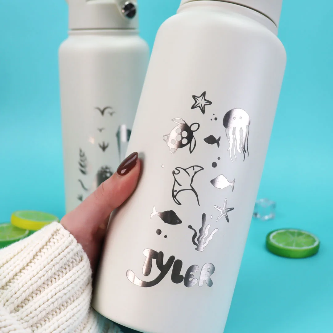 Kids Personalised Pastel 1 Litre Themed Drink Bottle
