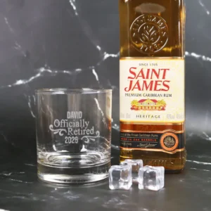 Retirement Round Scotch Glass
