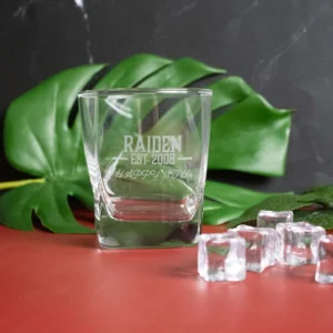 Birthday Scotch Glass With varying Engraved Designs