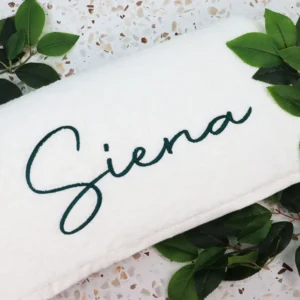 White Embroidered Bath Towel