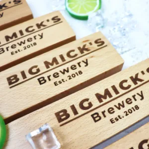 Engraved Oak Beer Tap Handle