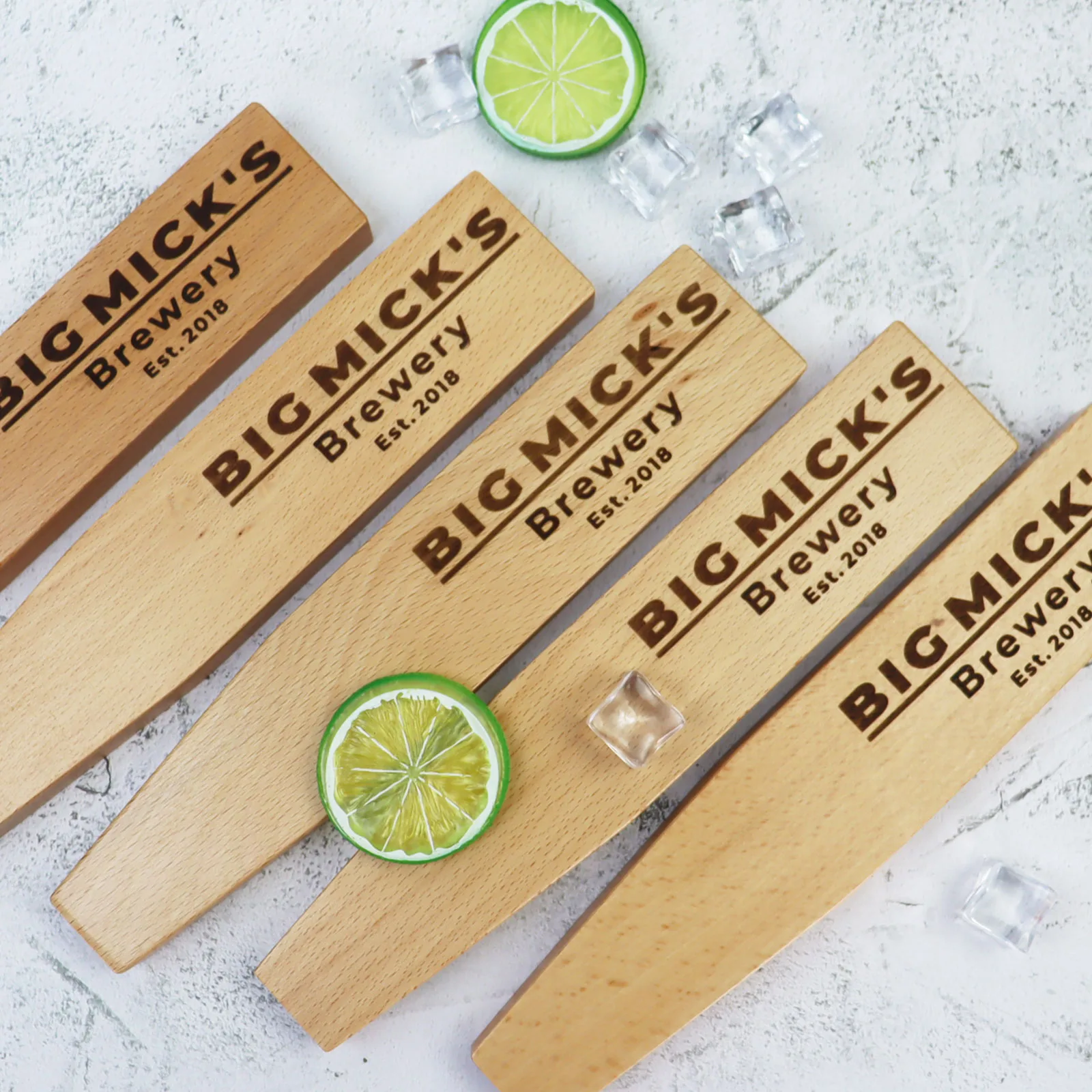 Engraved Oak Beer Tap Handle
