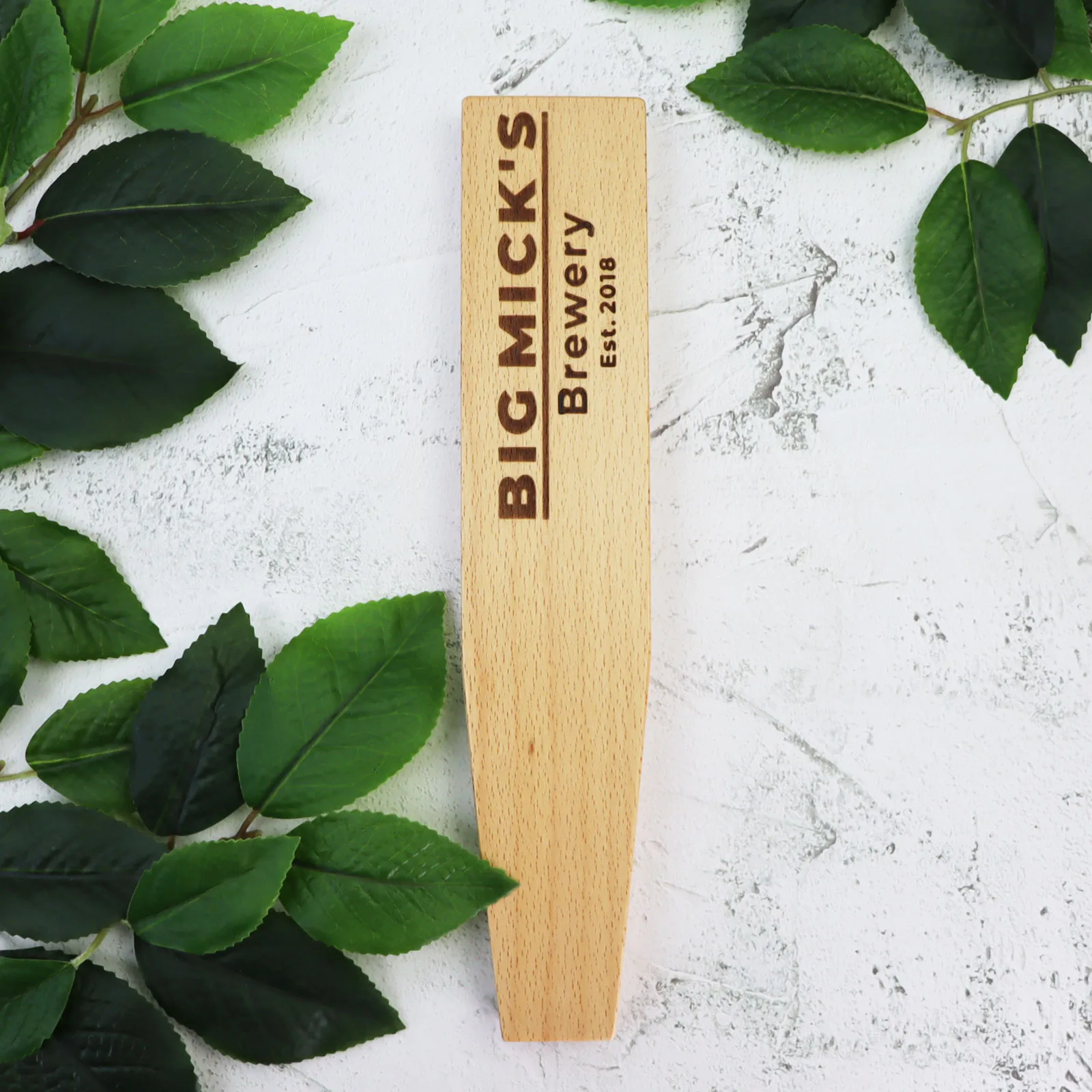 Engraved Oak Beer Tap Handle