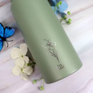 Birth flower 1l personalised drink bottle