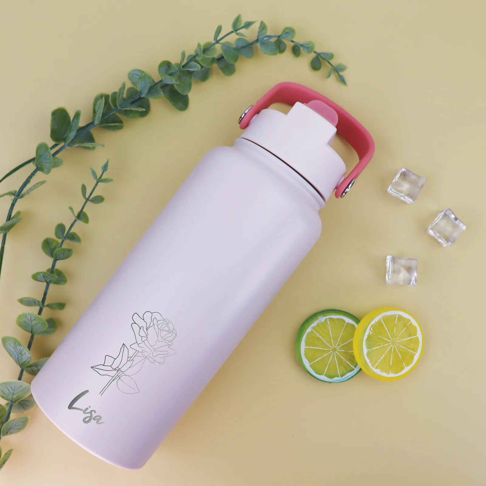 Birth Flower 1L Personalised Drink Bottle