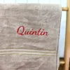 Coffee embroidered bath towel