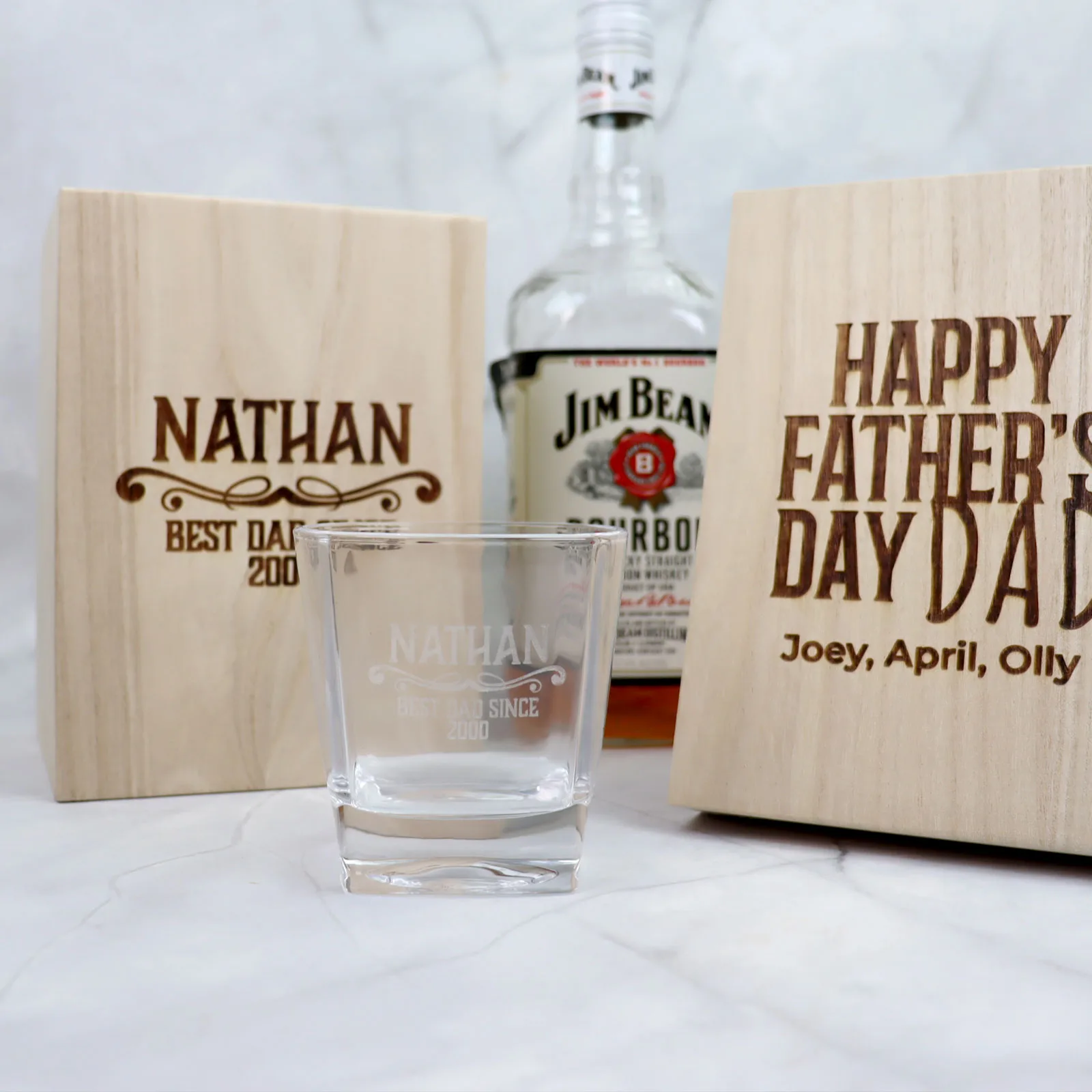 Father's Day Boxed Scotch Glass Set with Whiskey Stones