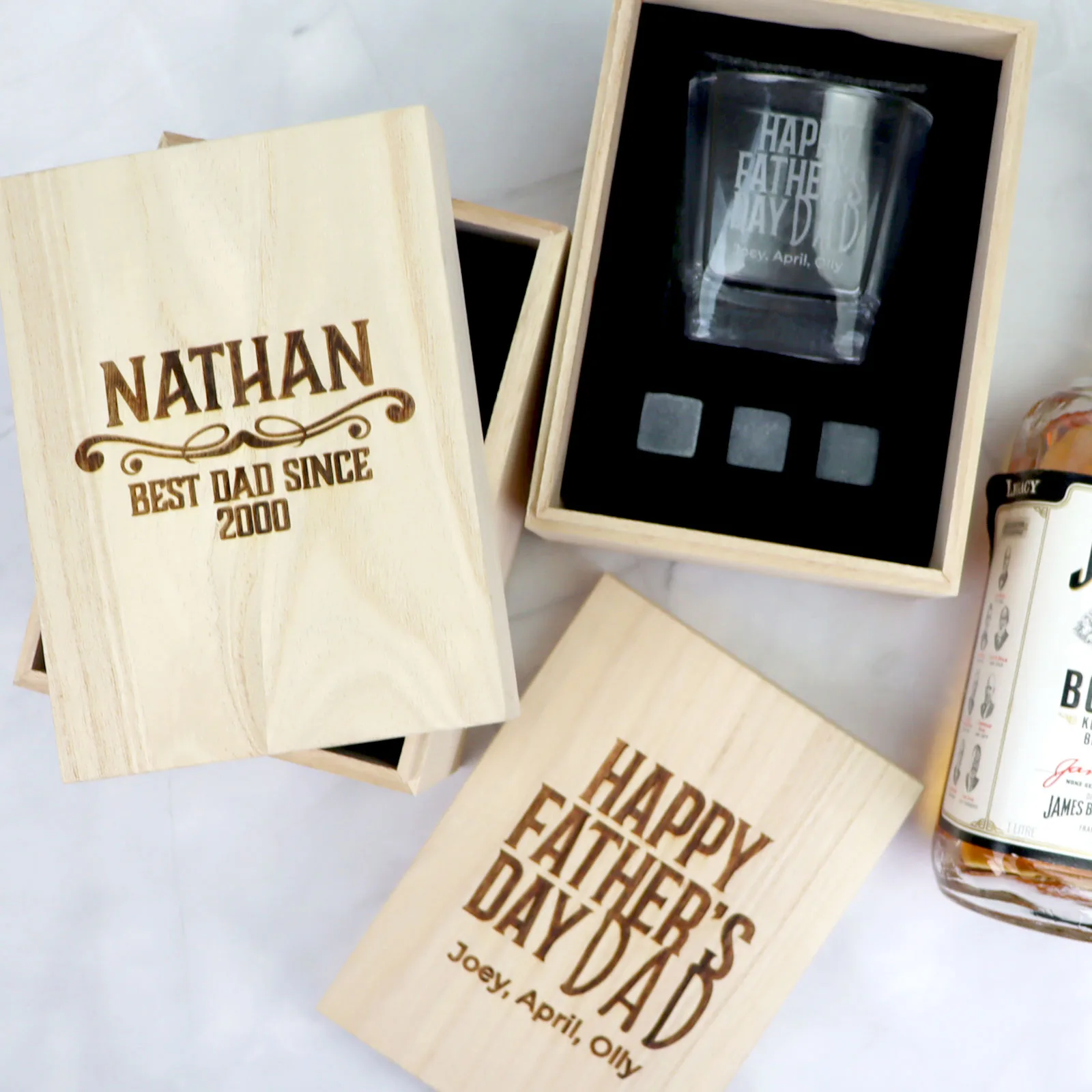 Father's Day Boxed Scotch Glass Set with Whiskey Stones
