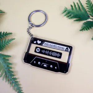 Mixtape keychain with spotify code