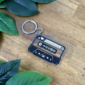 Mixtape keychain with spotify code