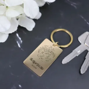 The night we met engraved metal keychain
