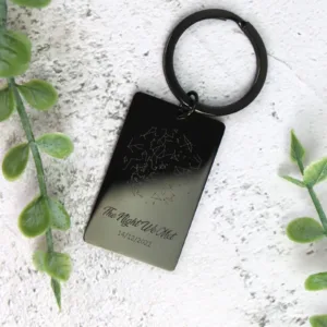 The night we met engraved metal keychain