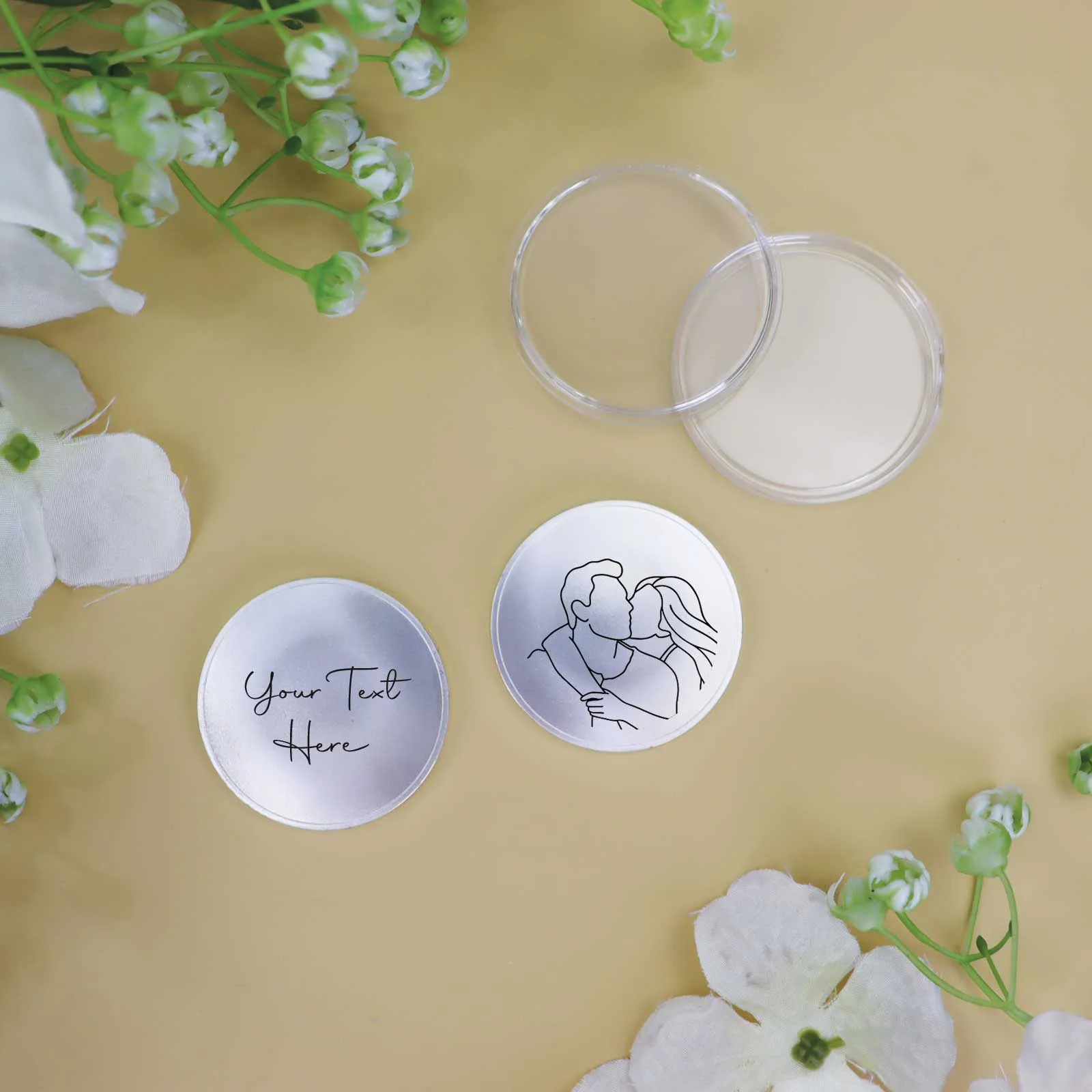 Personalised Outline Coin with Custom Text