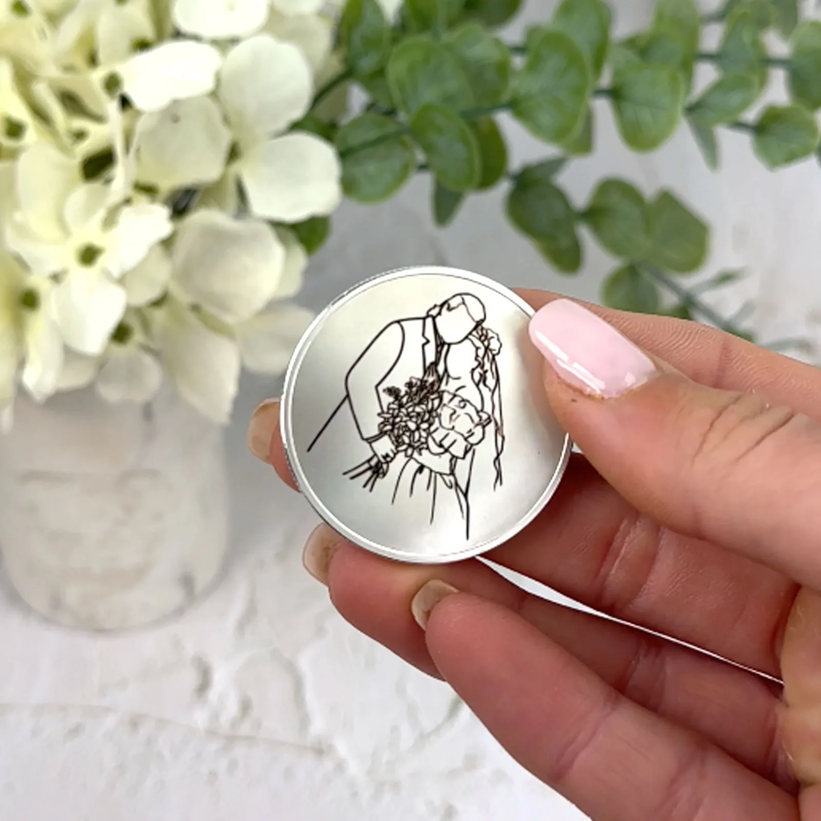 Personalised Outline Coin with Custom Text