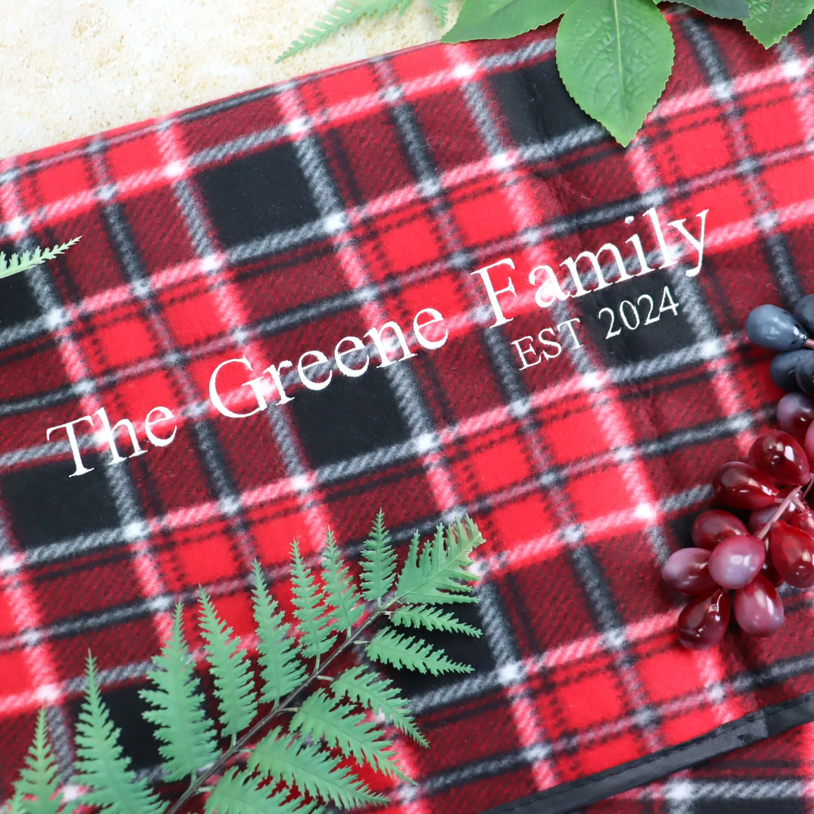 Embroidered Family Picnic Blankets