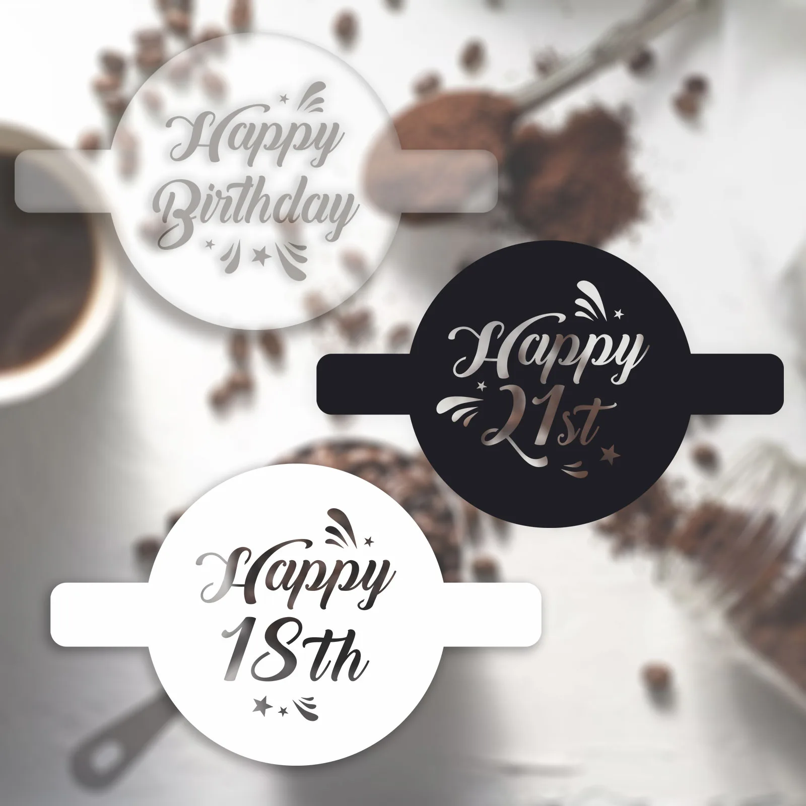 Birthday Coffee and Cocktail Stencil