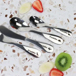 Personalised kids cutlery set engraved name & design theme