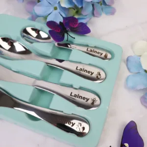 Personalised Kids Cutlery Set Engraved Name & Design Theme