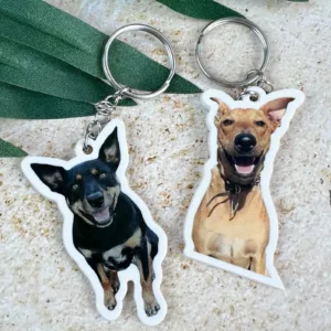 White pet keychains